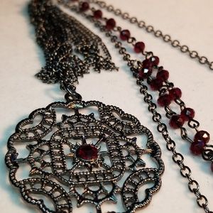 F2 NYC Multi Strand Necklace & Earrings